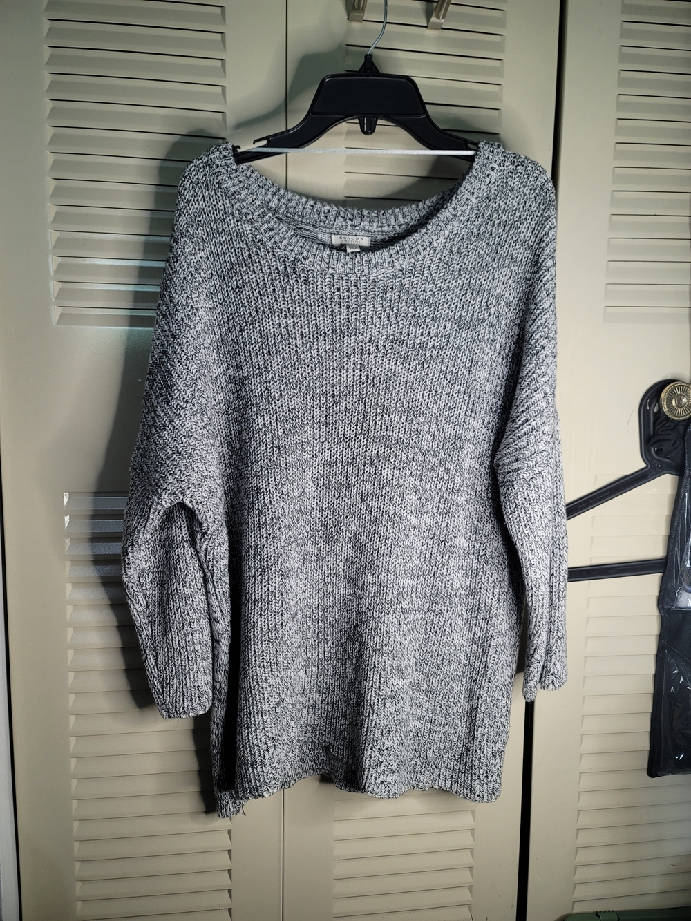 Sonoma Heather Gray Scoopneck Knit Sweater